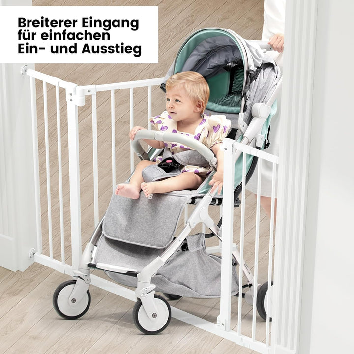 WOLTU Treppenschutzgitter, Türschutzgitter, Absperrgitter, Türgitter, 75-87 cm, mit/ohne Bohren, Aut