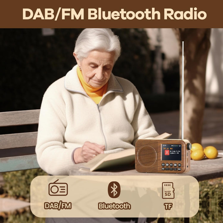 Arafuna DAB Radio, DAB Plus Radio mit 2,4" Farbdisplay, FM Radio mit Bluetooth, Küchenradio mit 60 V