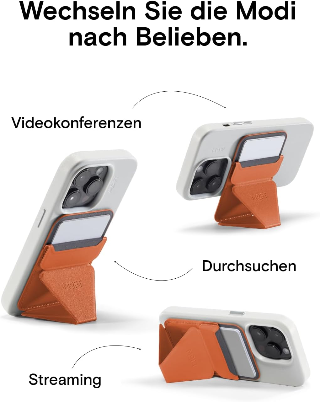 MOFT Magnetischer Handy Wallet Ständer, Veganem Leder Kartenhalter Stand Kompatibel mit Magsafe iPho