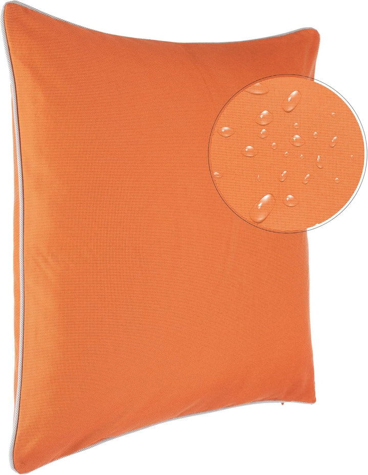 Brandsseller Outdoor Garten Kissen Dekokissen mit Paspel - Garngefärbt Uni Schmutz- und Wasserabweis