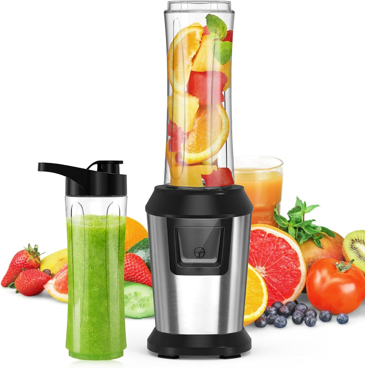 Mixer, Smoothie Maker, 500W Standmixer to Go mit 2x600ml Smoothie Flaschen BPA frei Tritan,Tragbarer