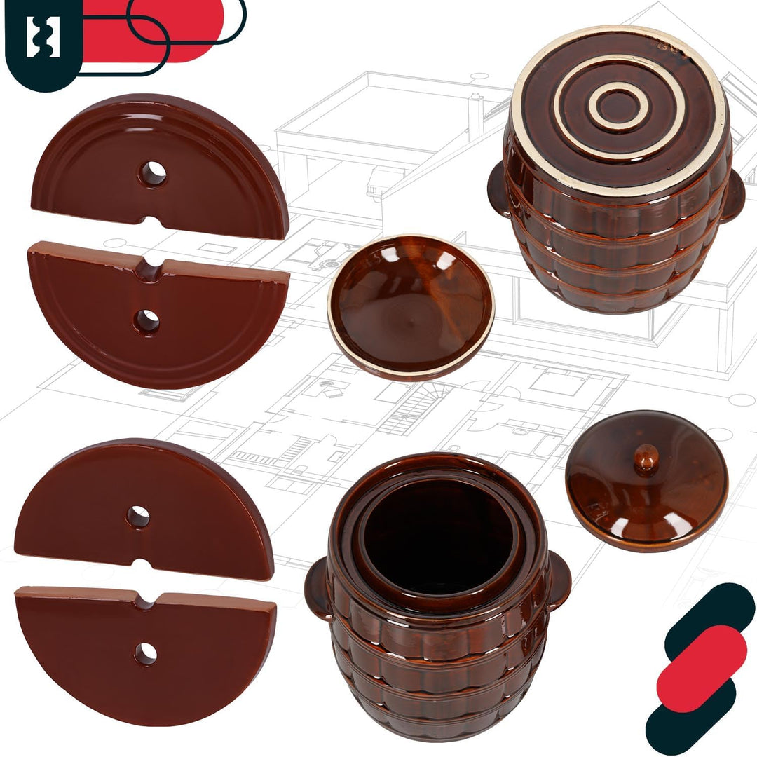 KOTARBAU® Gärtopf 25 L Steinguttopf mit Deckel und Beschwerungsstein Hermetisch Sauerkrauttopf Gurke