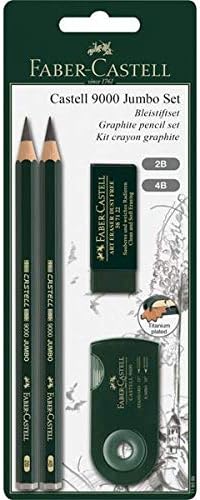 Faber-Castell 110096 Farbstifte Polychromos 24er Metalletui und Bleistift 9000 jumbo Set