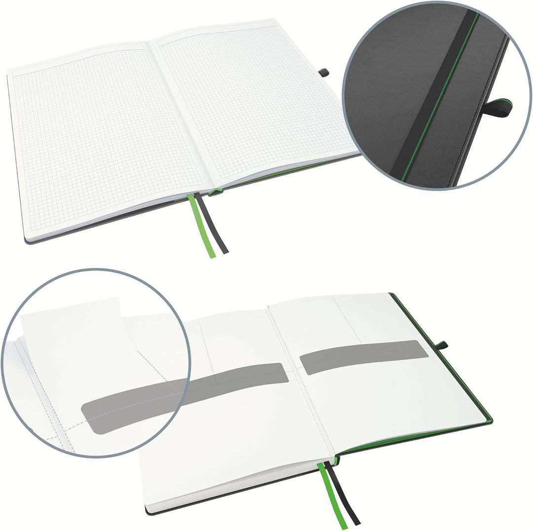 Leitz Complete Qualitäts-Notizbuch A4 kariert, 160 Seiten, 80 Blatt, Hardcover mit hochwertigem Einb