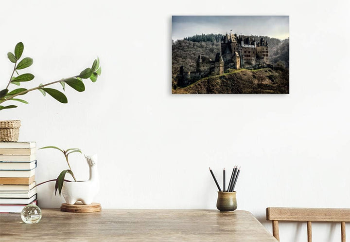 Premium Textil-Leinwand 45 x 30 cm Quer-Format Burg Eltz | Wandbild, HD-Bild auf Keilrahmen, Fertigb