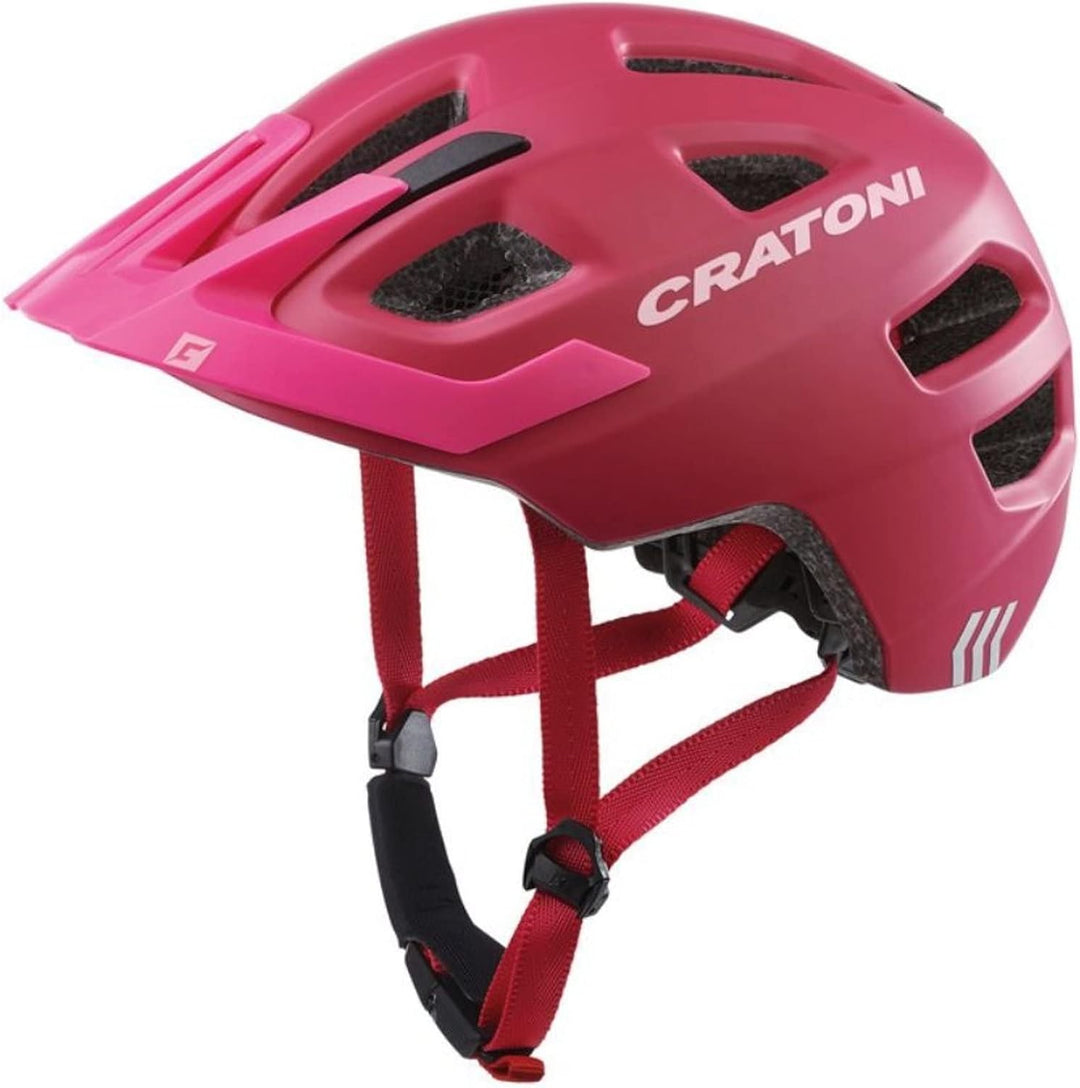 Cratoni Kinderhelm Maxster Pro Fahrradhelm Kinderhelm Jugendhelm mit Rücklicht Pink Rose XS/S (46-51