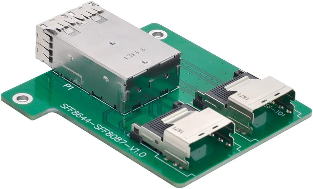 Cablecc Dual Ports Mini SAS HD SFF-8644 zu internem Mini SAS SFF-8087 PCBA-Buchsenadapter mit Low-Pr