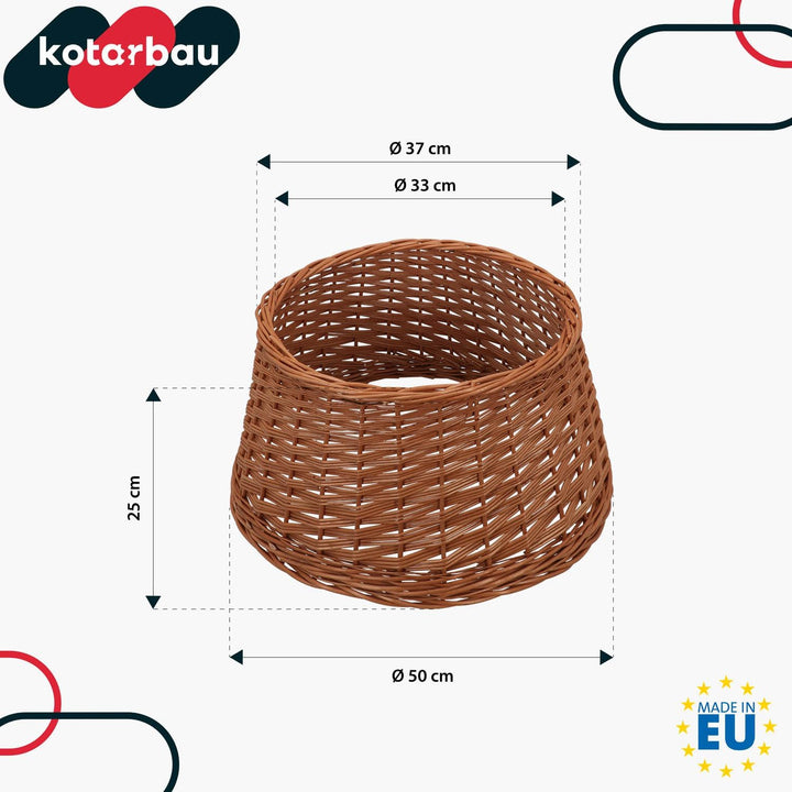 KOTARBAU® Weihnachtsbaum Rock aus Weide Ø 50 cm, Naturfarbe Christbaumständer aus Rattan Natur, Weih