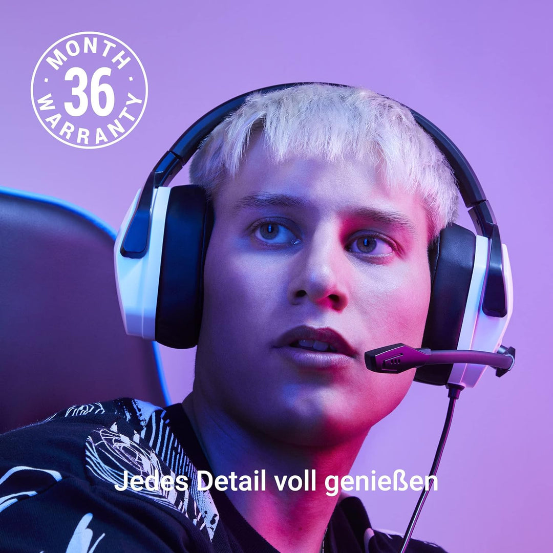 Energy Sistem Gaming Headset ESG 4 Surround 7.1 White (Kopfhörer LED-Beleuchtung, 7.1 Surround-Sound