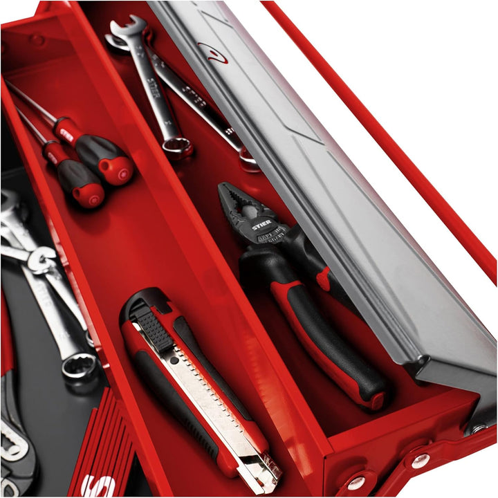 STIER Werkzeugkasten leer, sehr robust und wiederstandsfähig, aus hochwertigem Stahlblech, 600x190x2