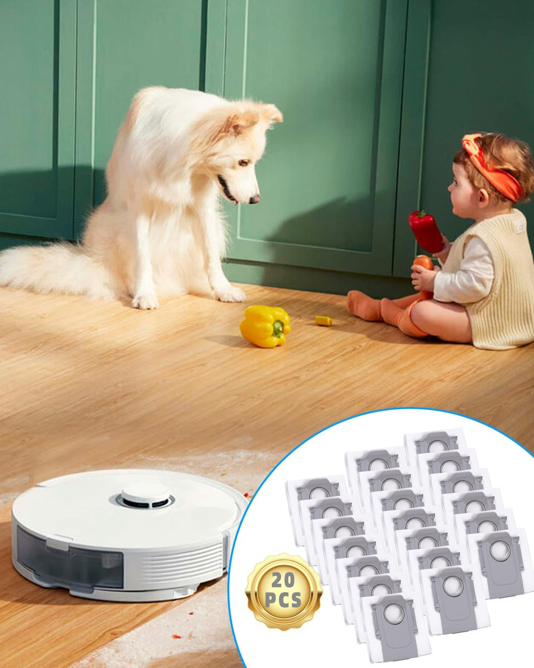 20 Stück Staubbeutel Zubehörset für Roborock Q Revo/Qrevo Pro/Qrevo MaxV/Qrevo S/Qrevo master Robote