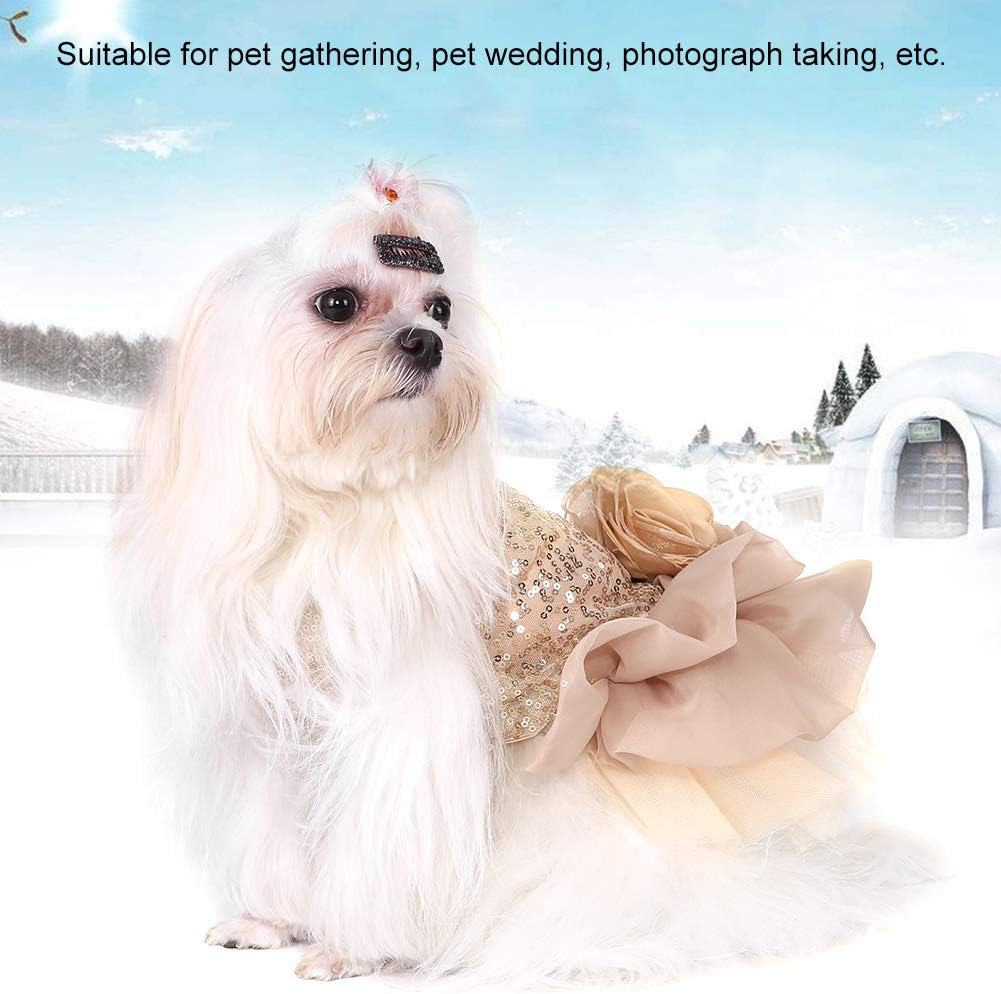 Hundekleid Haustier Kleine Hund Kleidung Pailletten Seidige Tutu Welpen Kostüm Hund Prinzessin Elega