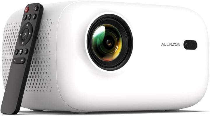 Beamer, 4K Mini Beamer mit Wifi6 Bluetooth, FHD 1080P 18000 Lumen Portable Beamer UnterstĂŒtzung Elek
