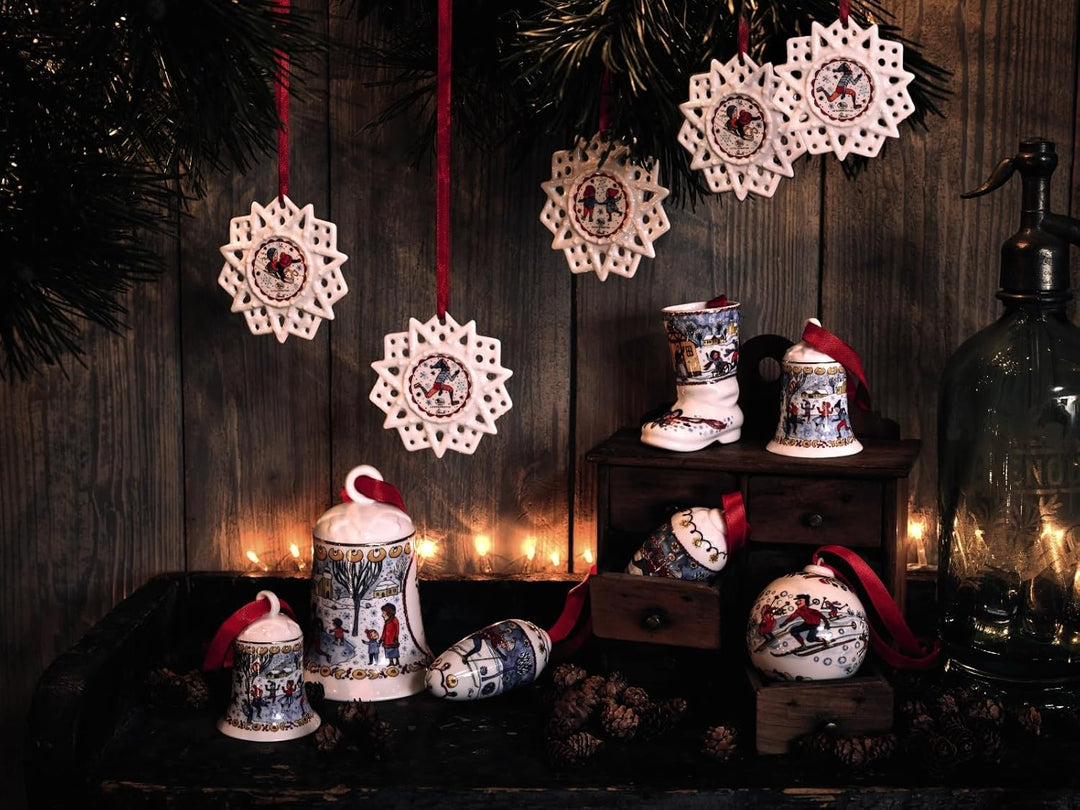 Hutschenreuther 2018 Porzellanglocke, Porzellan, Dekoriert, 7 cm Traditionell, Traditionell