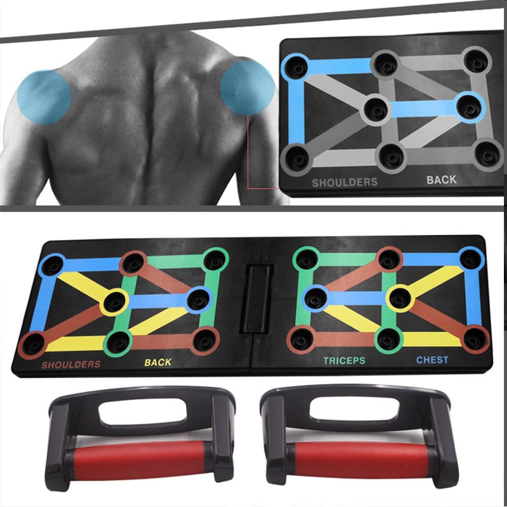Cretee 12 in 1 Faltbare Push Up Rack Board mit Handgriff für Muskeltraining Effektiv Formen 12 in 1