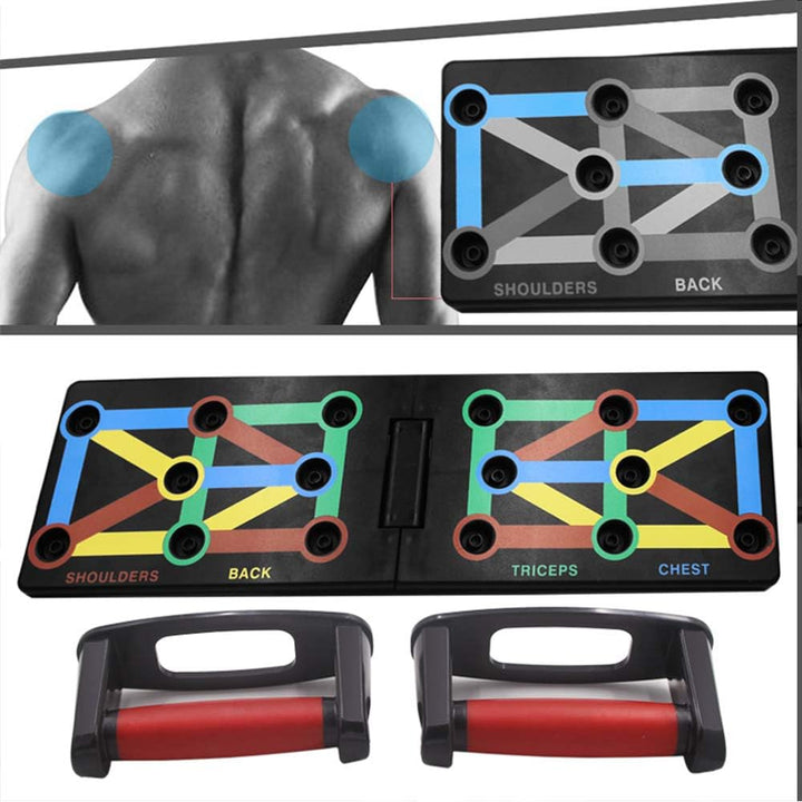 Cretee 12 in 1 Faltbare Push Up Rack Board mit Handgriff für Muskeltraining Effektiv Formen 12 in 1