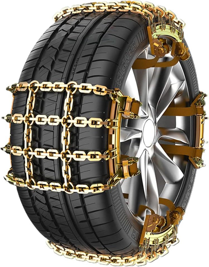 Schneeketten, Auto-Anti-Rutsch-Reifenketten, universelles Edelstahl-Schneeketten-Set, verstellbare r