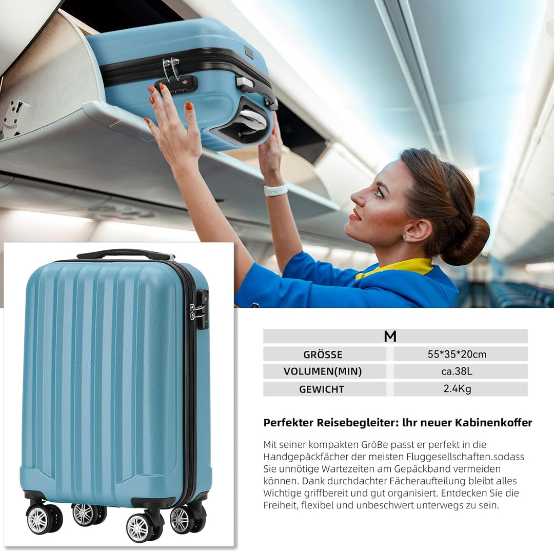 BEIBYE TSA-Schloss 2080 Hangepäck Zwillingsrollen neu Reisekoffer Koffer Trolley Hartschale Set-XL-L