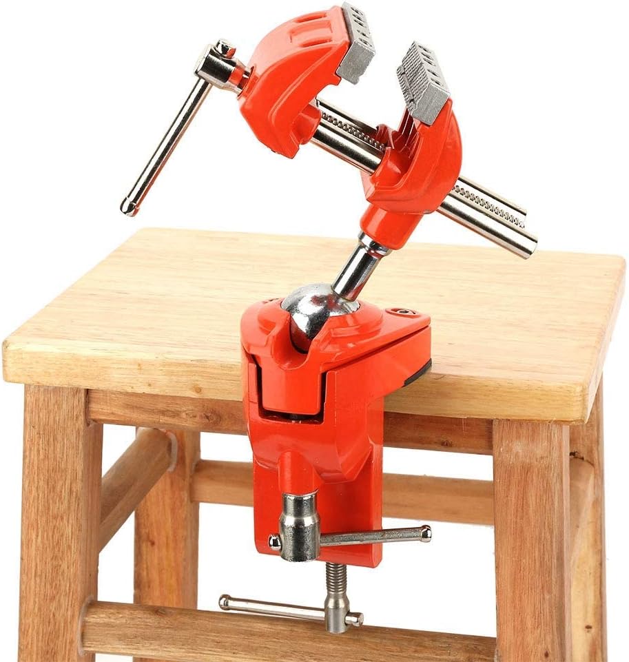 70mm Schraubstock Klemmbar Drehbar 360 Grad Tischschraubstock Tischklemme für DIY Holzhandwerk, Back