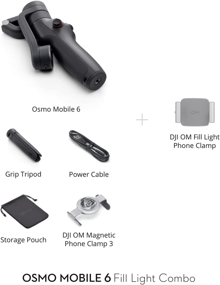DJI OSMO Mobile 6 Smartphone-Gimbal, 3-Achsen-Stabilisierung, integrierter Verlängerungsstab, handli