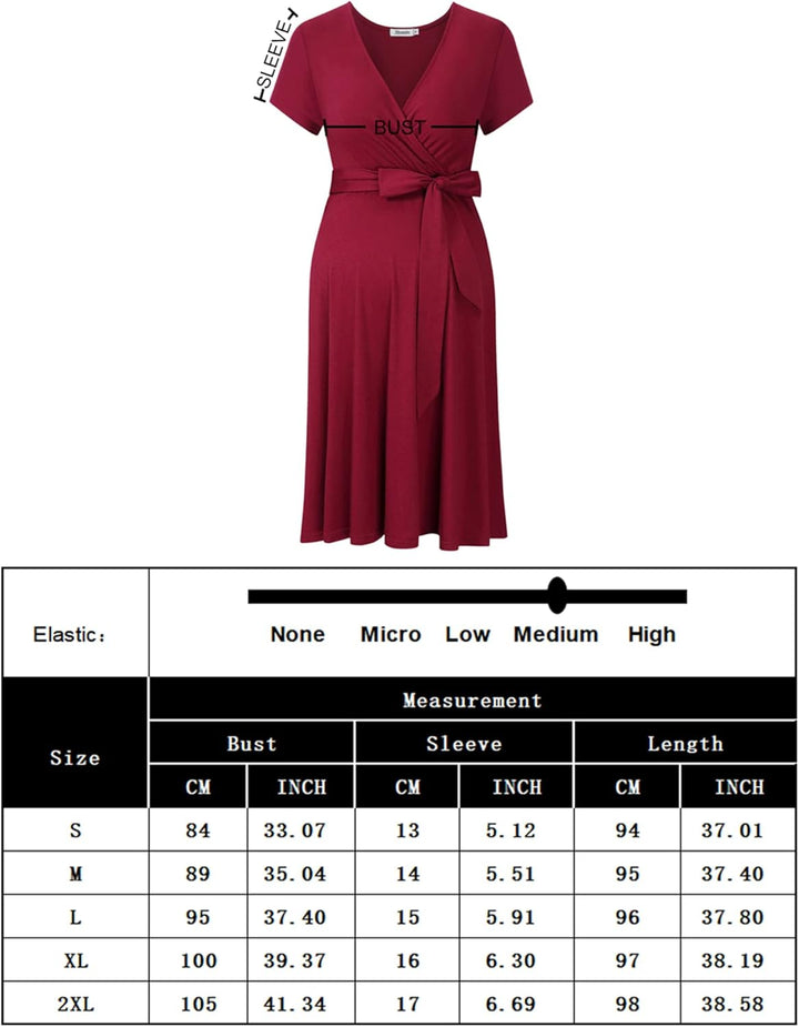 KOJOOIN Damen Umstandskleid Schwangerschafts Kleid für Schwangere Stillkleid V-Ausschnitt Langarm mi