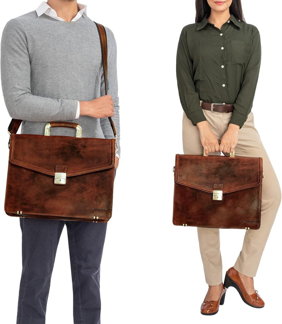 STILORD 'Lazarus' Aktentasche Leder Gross Herren Damen Businesstasche 15,6 Zoll Laptoptasche Umhänge