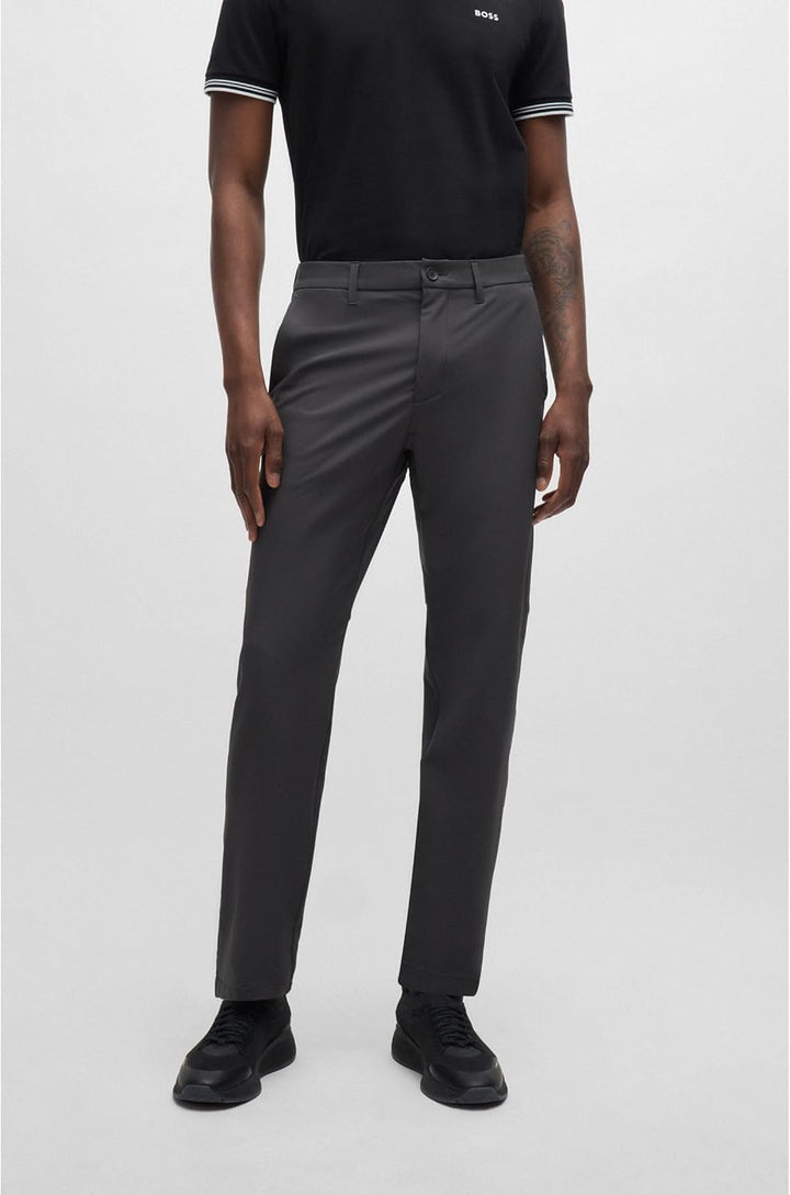 BOSS Herren T Commuter-Reg Regular-Fit Hose aus wasserabweisendem Stretch-Gewebe 54 Dark Grey, 54 Da