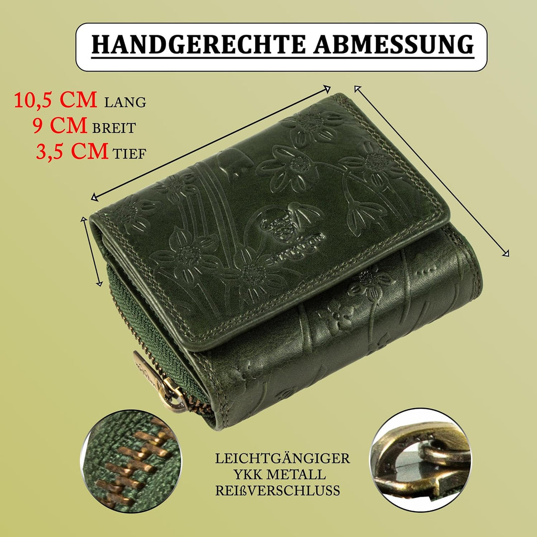 MATADOR Kleine ECHT Leder Geldbörse CHIQUITO Damen Portemonnaie Klein Frauen Geldbeutel TüV Geprüfte