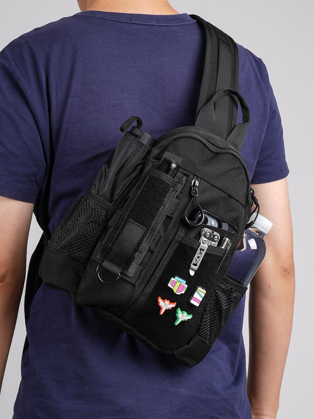 VIPERADE CHS1 EDC Brusttasche Herren Schultertasche,Leichter Sling Bag Klein Sling Rucksack mit vers