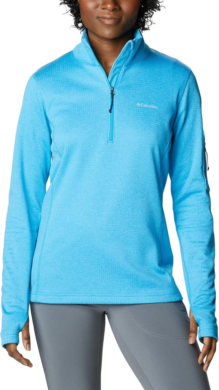 Columbia Damen Park View Half-Zip Grid Fleecejacke mit halbem Reissverschluss Blue Chill Heather XS,