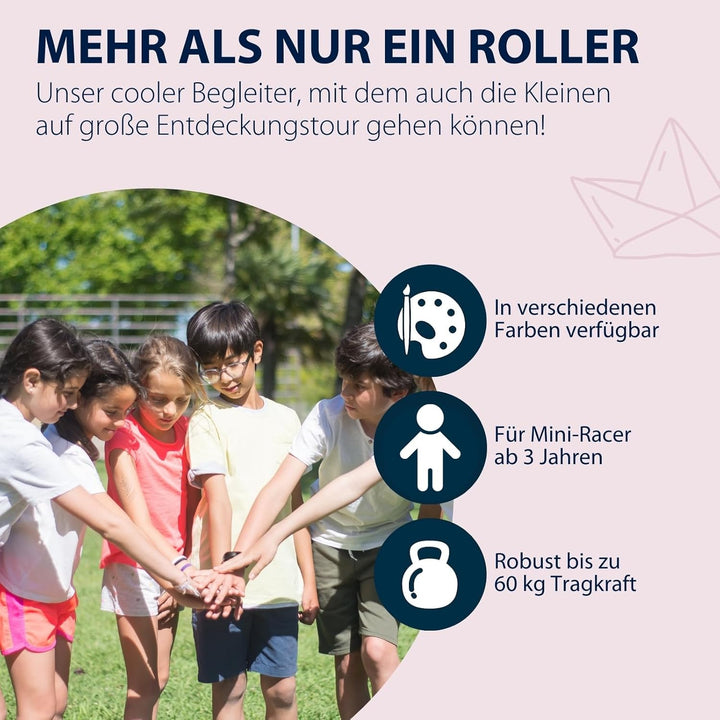 HUDORA BigWheel® 180 Advanced Junior - Hochwertiger & sicherer Kinder Roller ab 3 Jahre - Zusammenkl