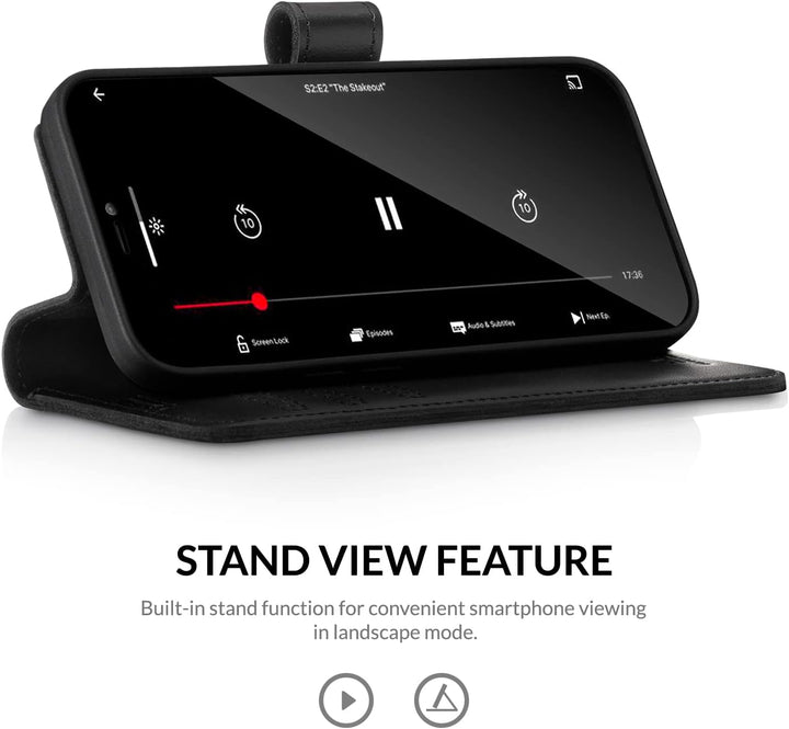 SURAZO Premium Handyhülle für Samsung Galaxy A14 5G – Premium Echtleder Hülle Schutzhülle mit [Stand