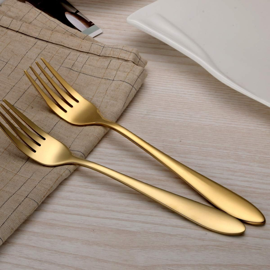 Besteck Set, Gold Besteck Set, Edelstahl Set Service für 6 Personen, 24 Stück Esszimmer Besteck, Gol