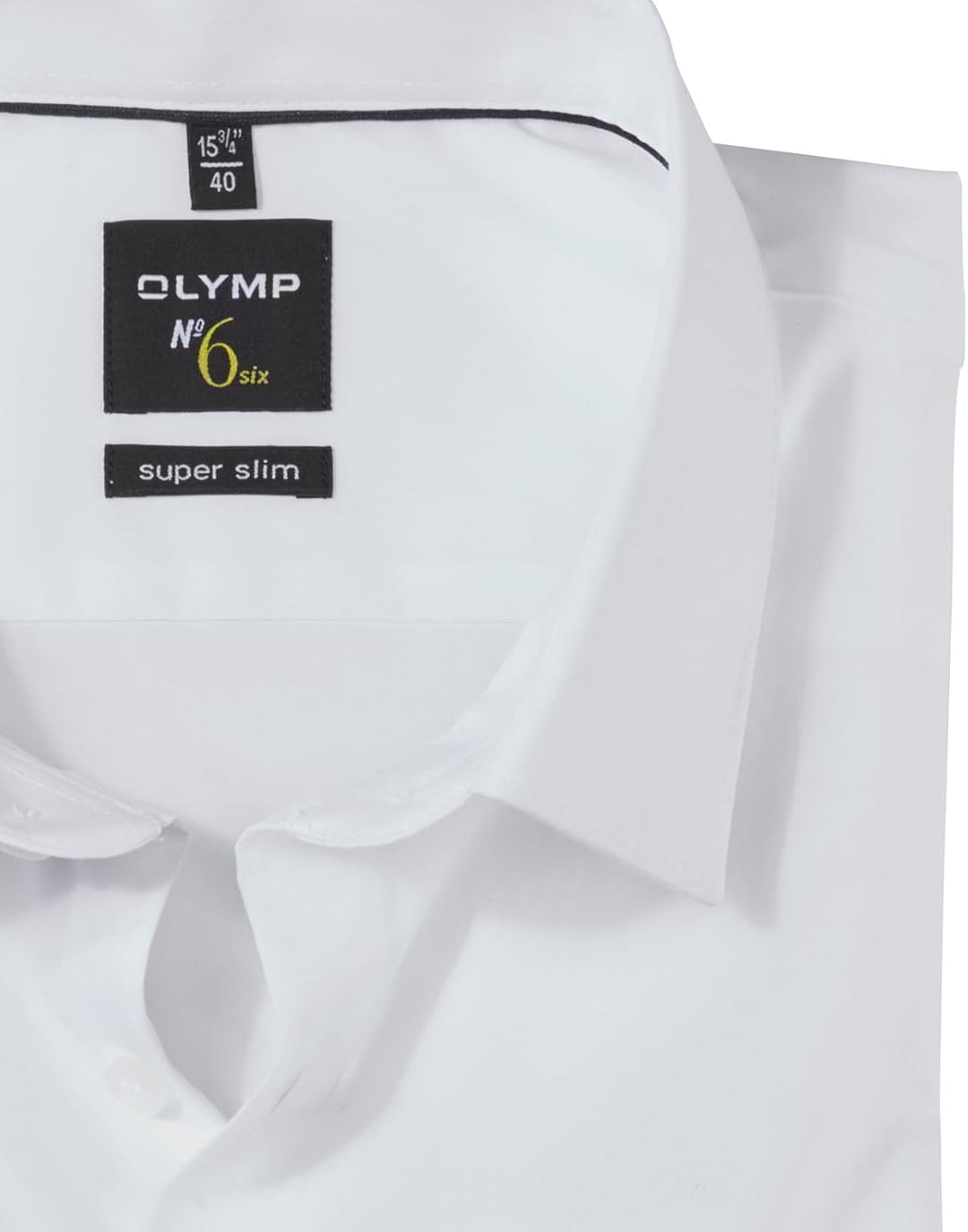 OLYMP Herren Businesshemd Langarm Level Five,Einfarbig,Body fit,Royal Kent 44 Weiss 00, 44 Weiss 00