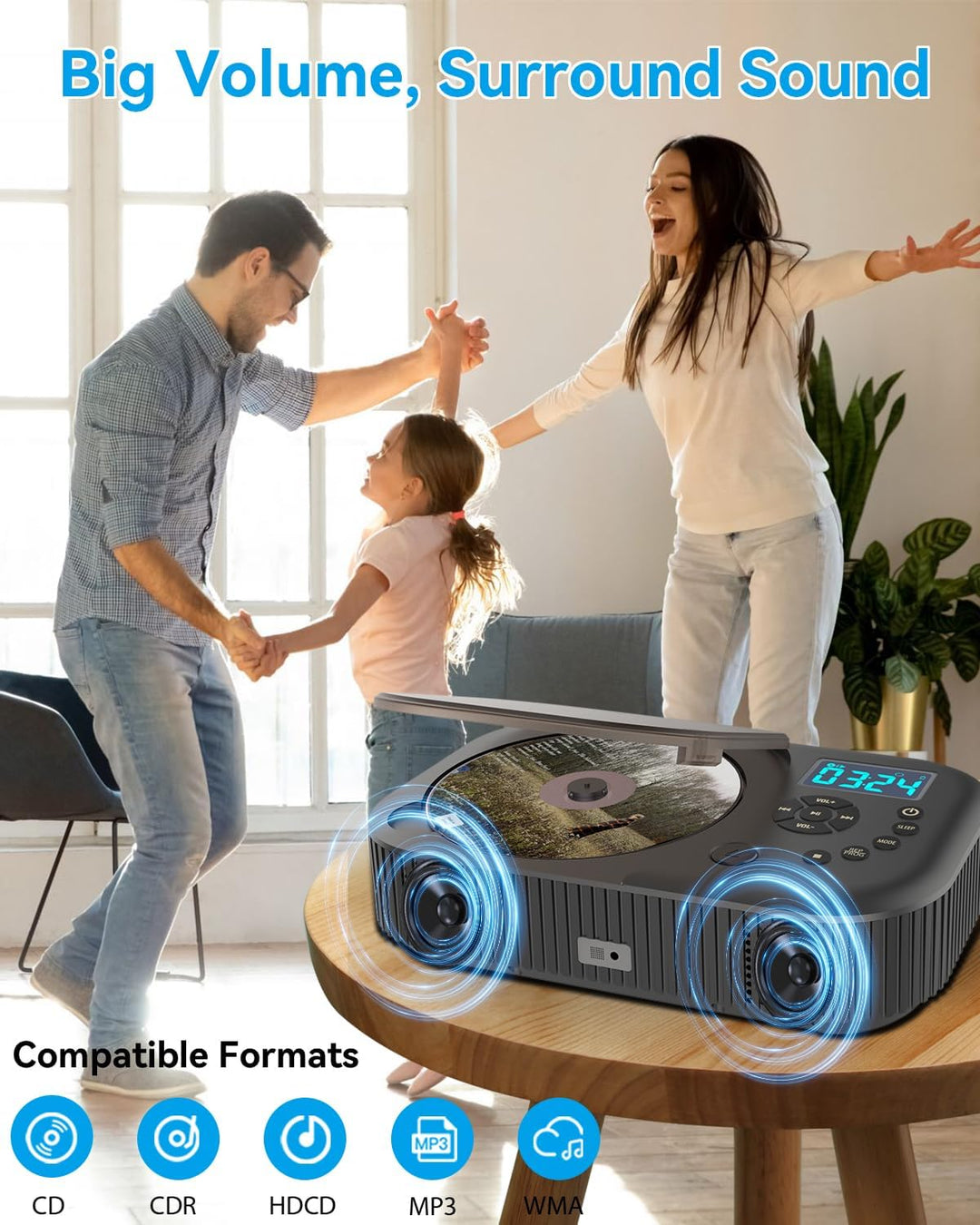 MONODEAL NEU 2025 CD Player Tragbar, CD Player Bluetooth mit Radio FM, Wiederaufladbar Tragbarer CD