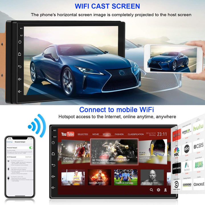 ANKEWAY 2022 Das Neueste Upgrade 7 Zoll Android Autoradio 2 DIN, 1080P HD Touchscreen Auto Multimedi