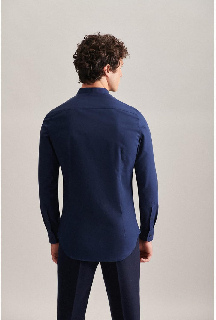 Herren Business Hemd Slim Extra Langer Arm Kentkragen Bügelfrei 100% Baumwolle Business Hemd Dunkelb