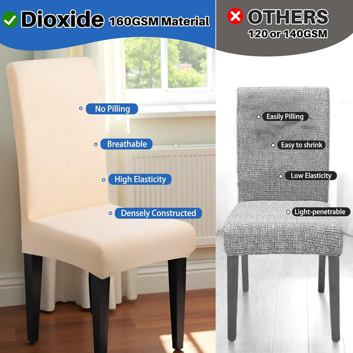 Dioxide Stuhlhussen 6er Set Stretch Stuhlhussen Schwingstuhl Elastische Hussen Stuhlbezug Abnehmbare