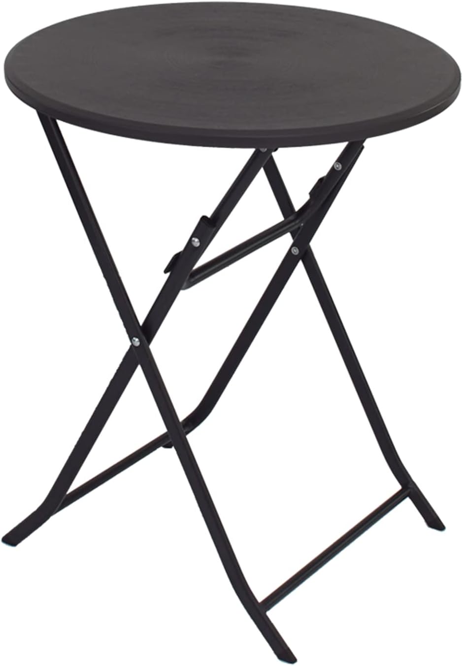 TRUTZHOLM Gartentisch rund Holzoptik grau Ø 60cm klappbar standfest robust Balkontisch Beistelltisch