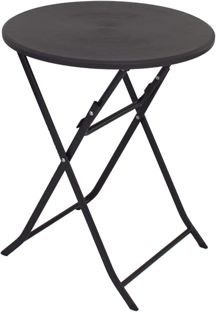 TRUTZHOLM Gartentisch rund Holzoptik grau Ø 60cm klappbar standfest robust Balkontisch Beistelltisch