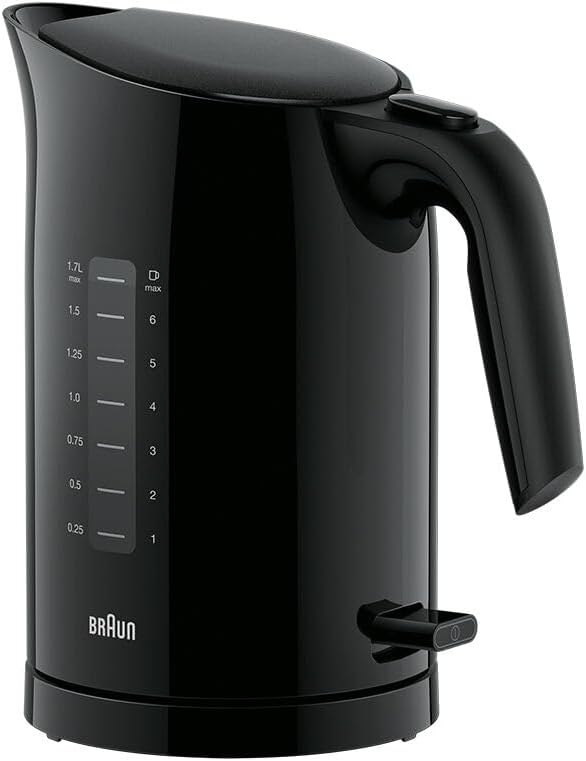 Braun WK 3100 BK Wasserkocher | Füllmenge 1,7 l | 2.200 Watt | Schnellkochsystem | Herausnehmbarer A