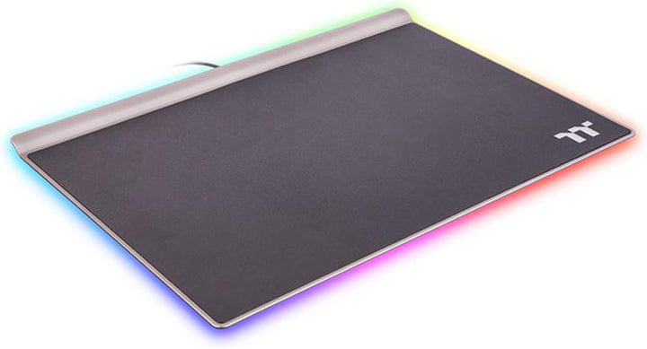 Thermaltake Argent MP1 RGB Gaming Mousepad 359 mm x 254 mm Aluminium-Grundplatte rutschfeste Gummiun