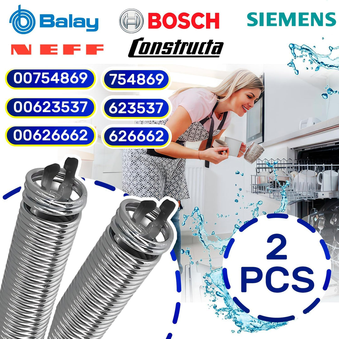 Reparaturset Scharniere in Schwarz und Feder für Geschirrspüler mit dem Originalcode 00754869 für Bo