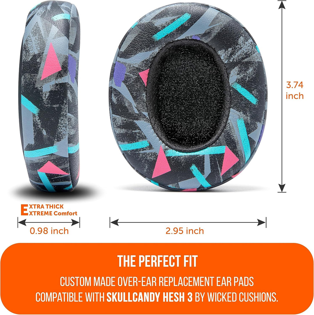 WC-Ersatz-Ohrpolster für Skullcandy Hesh 3 & Crusher Over-Ear-Kopfhörer, hergestellt von Wicked Cush