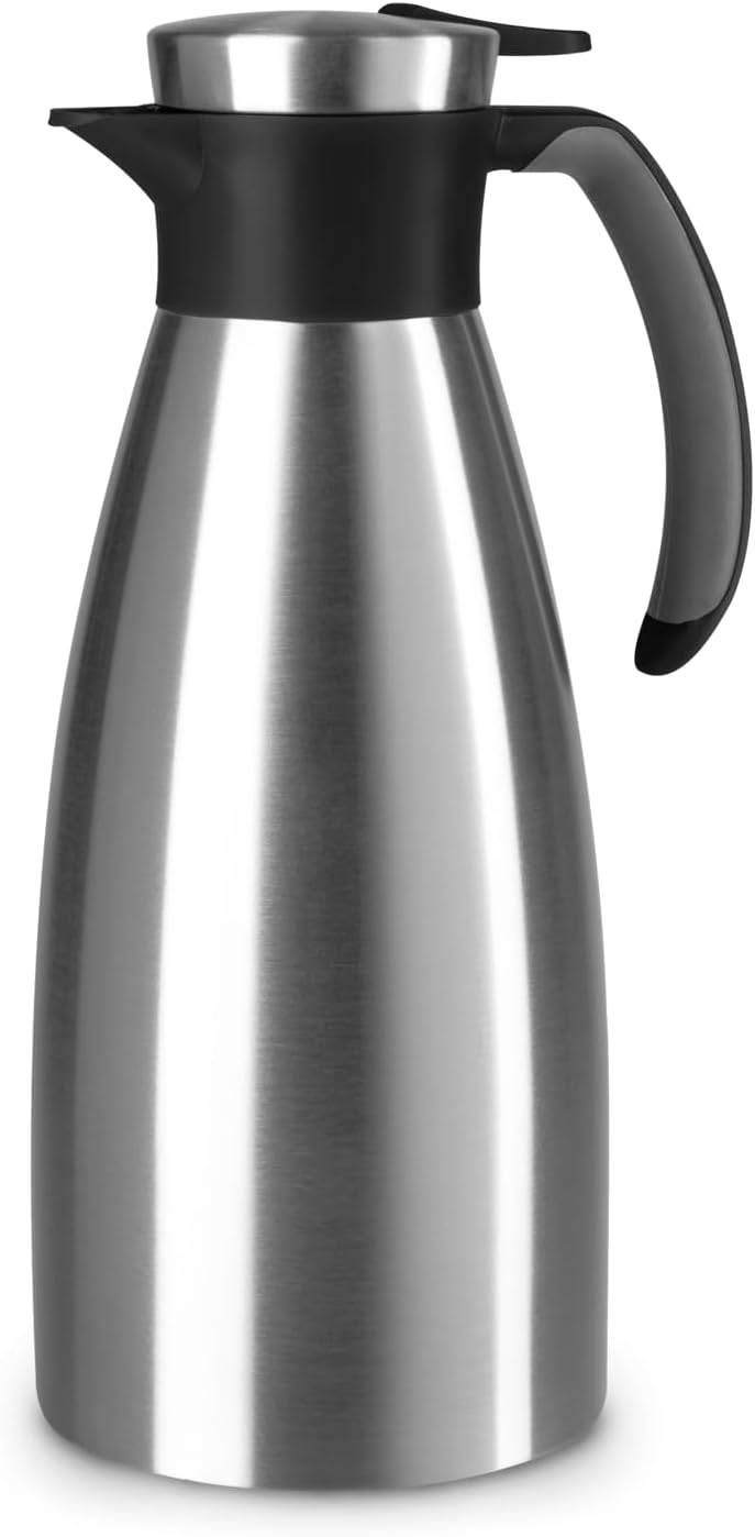 Emsa 514499 Isolierkanne |1,5 Liter | Quick Tip Verschluss, Soft Grip | Edelstahl | schwarz 1.5 L Sc