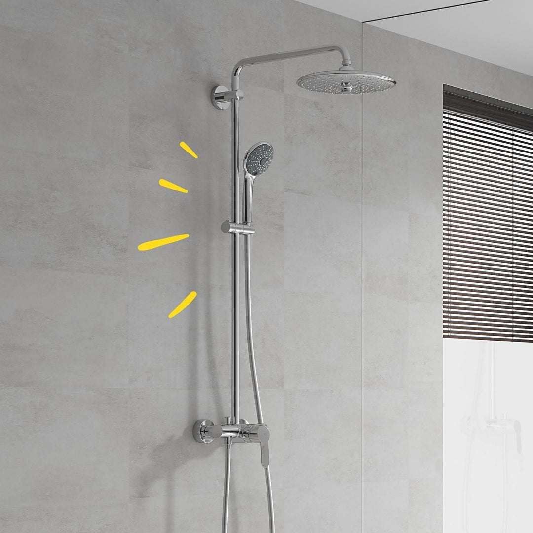 GROHE Vitalio Joy 260 - Duschsystem mit Einhandmischer (wassersparend, 3 Strahlarten, Wandmontage, A