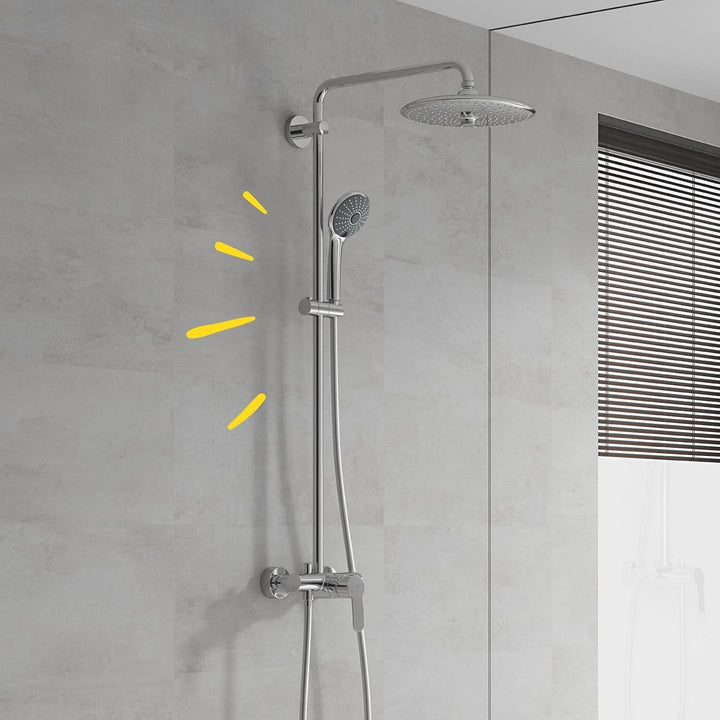 GROHE Vitalio Joy 260 - Duschsystem mit Einhandmischer (wassersparend, 3 Strahlarten, Wandmontage, A