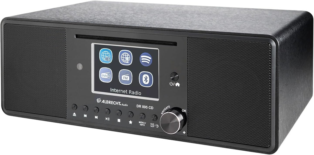 Albrecht DR 895 CD Kompaktanlage, DAB+/UKW/Internet/CD, 27895, Schwarz, mit 4" Farbdisplay, Stereo M