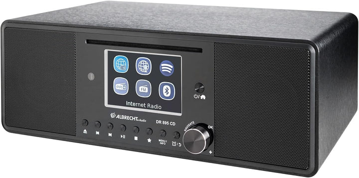 Albrecht DR 895 CD Kompaktanlage, DAB+/UKW/Internet/CD, 27895, Schwarz, mit 4" Farbdisplay, Stereo M