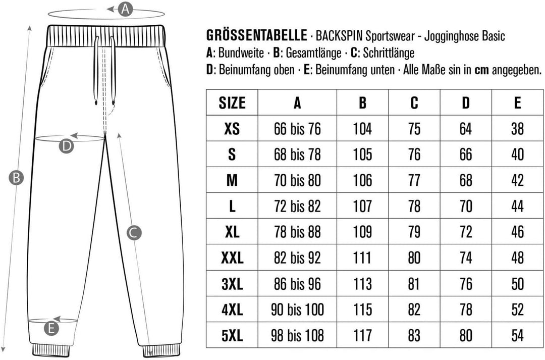 BACKSPIN Sportswear - Jogginghose Basic Farbe Wei§, Grš§e 4XL